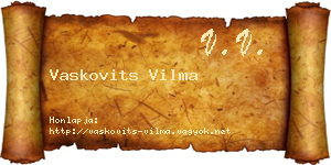 Vaskovits Vilma névjegykártya